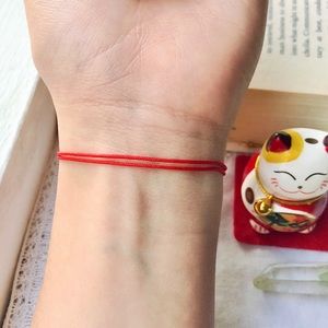 Dainty Red Lucky Slip Knot Bracelet